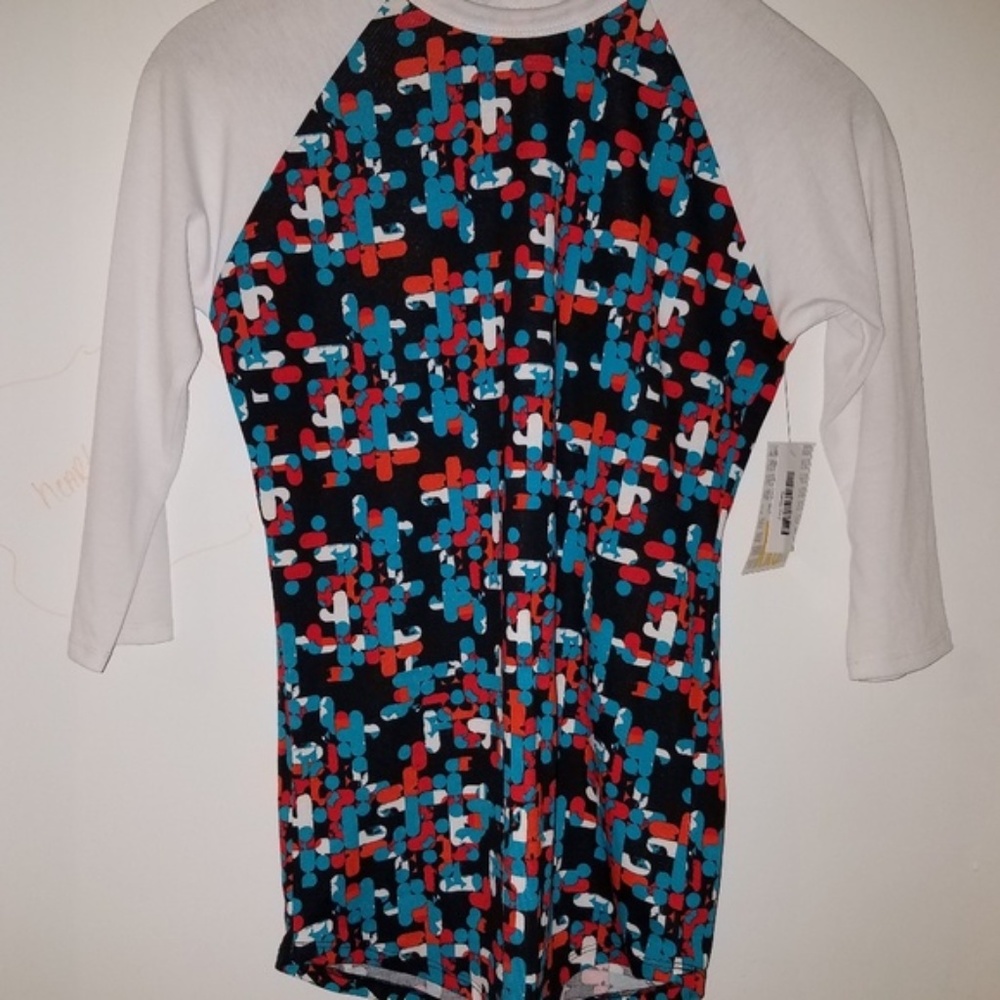 Lularoe Randy Baseball tee red white and blue NWOT